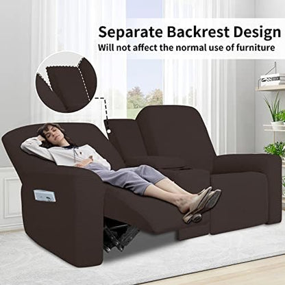 Easy-Going 1 Piece Reclining Loveseat with Middle Console Slipcover