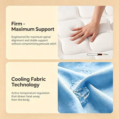 Queen Mattress, 12 Inch Hybrid Queen Mattress, Medium Firm with 7-Zone Support, Individually Pocketed Springs for Pressure Relief and Motion Isolation, Cooling Sleep, Colchones Queen