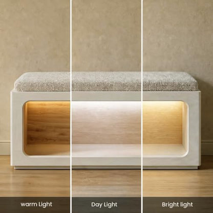 31.5" Shoe Storage Bench, Entryway Bench with Removable Cushion