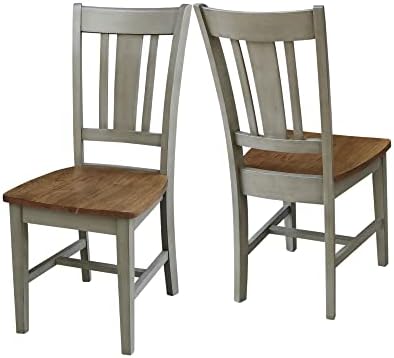 International Concepts San Remo Splatback Chair, Distressed Hickory/Stone