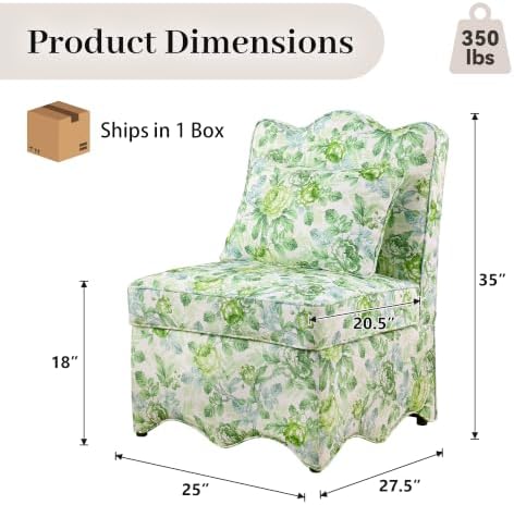 Floral Accent Chairs Set of 2, French-Inspired Lounge Chair