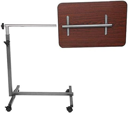 Angle and Height Adjustable Computer Laptop Desk，Lifting Mobile Rolling Cart， Multifunctional Movable Table Bedside Hospital Office Home Four-Wheel (deep Wood Grain, 26.5")