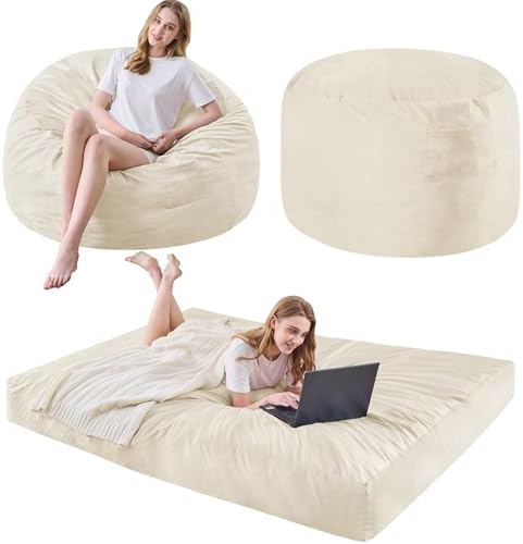 Bean Bag Chairs for Adults - Giant Bean Bag Convertible Floor Sofa