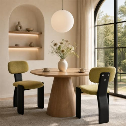 Dining Chairs, Wide Seat with Backrest for Kitchen, Tangerine