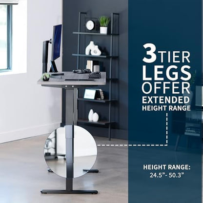 VIVO Electric Dual Motor Standing Desk, 55" x 28" Dark Gray Top