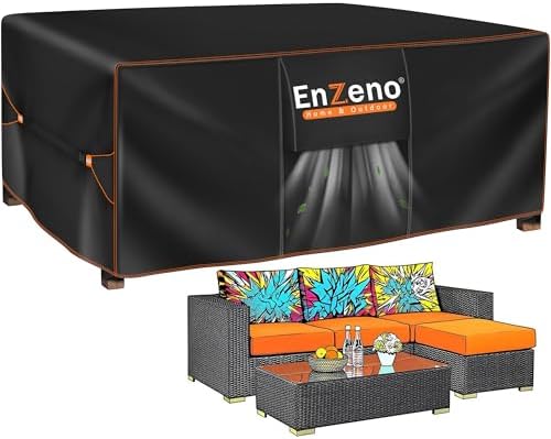 Enzeno Patio Furniture Cover Outdoor Waterproof 84" L x 55" W x 28" H