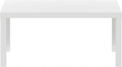 Furinno CLASSIC Coffee Table, Modern Rectangle Printer Stand, White | 1.8" Triple Thick Tabletop, Toolless Assembly, Side Table, for Living Room, Home Office