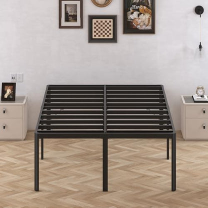 24 inch King Bed Frame with Rounded Corner, High Profile Bed Frame