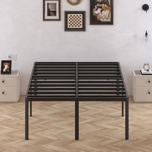 24 Inch Queen Bed Frame with Rounded Corner, High Profile Bed Frame