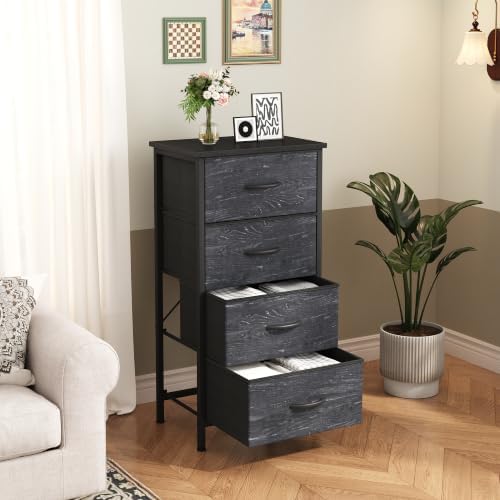 Sweetcrispy 4 Drawer Dresser, Tall Storage Cabinet for Bedroom and Closet