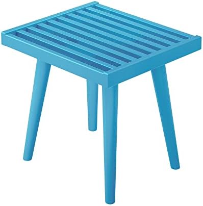Plank+Beam Square Entryway Bench, Mid-Century Modern, 19", Teal