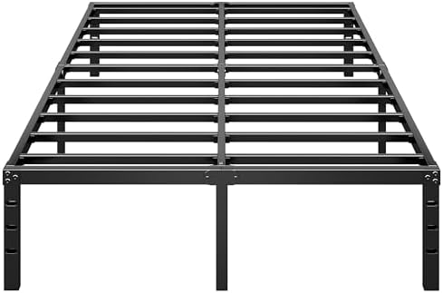 HLIPHA Metal Platform Bed Frame 16 Inch Tall,No Box Spring Needed,Queen Size Bed with Heavy Duty Strong Support Slats,Easy to Assemble,Black