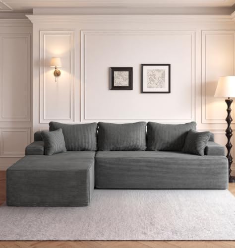 Fond&Found Modular Sectional Sofa Boneless Cloud Couch with Corduroy Cover