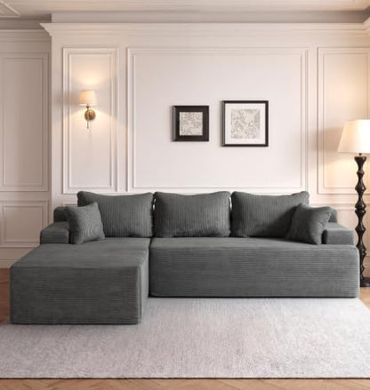 Fond&Found Modular Sectional Sofa Boneless Cloud Couch with Corduroy Cover