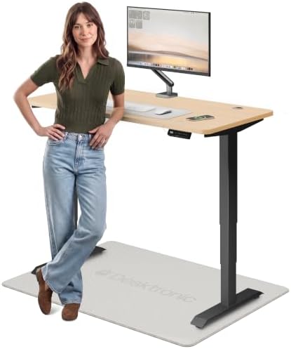 Desktronic HomePro Standing Desk 54x28 — Made in Europe, Ergonomic Sit Stand Home Office Desk, Electric Height Adjustable, Dual Motor, USB & USB-C Charging, Wobble-Free, Touchscreen, 3 Memory Presets