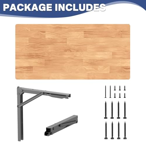 WALMANN Wall Mounted Folding Workbench, Folding Wall Table, 32x18 in