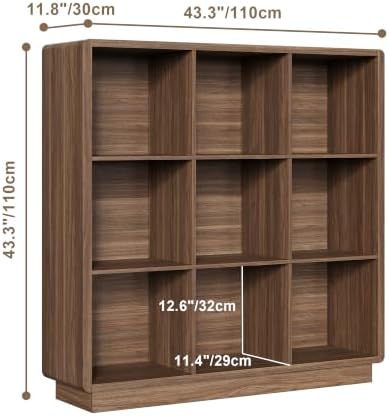 ChooChoo 9 Cube Storage Organizer, Wooden Bookcase with Storage, 43 Inch