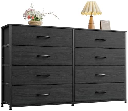 Wide Dresser for Bedroom, TV Stand for 55'', 8 Drawer Dorm Dresser
