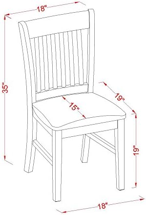 East West Furniture NFC-MAH-C Norfolk Dinette Chairs - Linen Fabric Upholstered Wooden Chairs, Set of 2, Mahogany