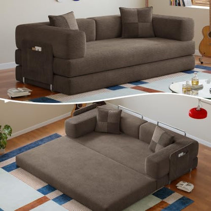 78.8" Boneless Couch for Living Room, Futon Sleeper Sofa Bed