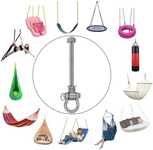 2 Permanent Anti-Rust Heavy-Duty Bearing Swing Hanger Mute (10mm) 180° Swing, 1500 lb, sandbag Yoga Swing Hammock Chair