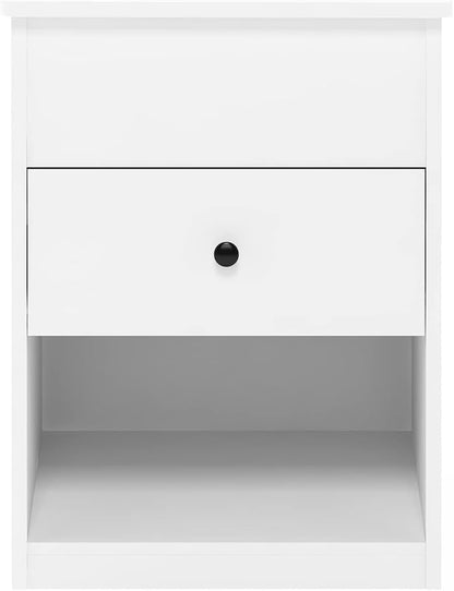 Furinno Jensen Lift Top Nightstand, Solid White