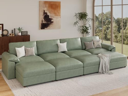 EASE MOOSE Sectional Couches Bed for Living Room, Sleeper Sofa, Green