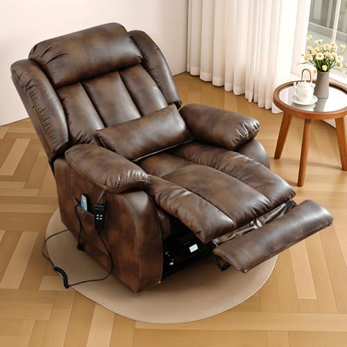 Infinite Position Lay Flat Power Lift Recliner Chair for Elderly, Ochre