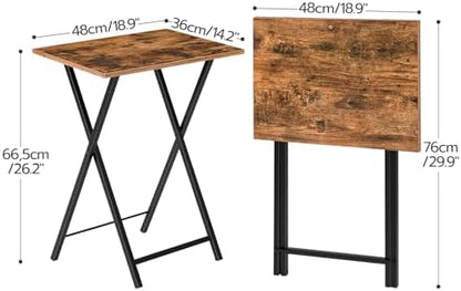 HOOBRO Folding TV Table, TV Tray, Stable Snack Table for Small Space