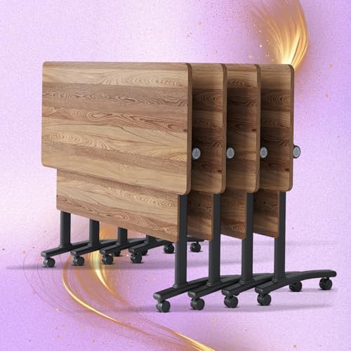 Folding Conference Room Tables, Modular Seminar Conference Table Modern Flip Top Training Meeting Tables, Conference Room Table with Wheels for Home Office Classr, 4 Pack 63inch