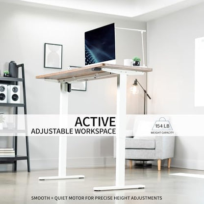 VIVO Electric Standing Desk, Smooth 3-Piece 60" x 24" Dark Walnut Top
