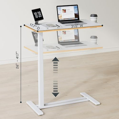 FLEXISPOT H7 32" Pneumatic Height-Adjustable Overbed Table with Wheels