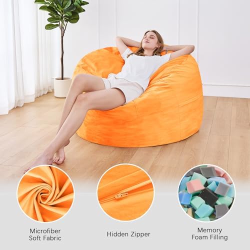 Bean Bag Chairs for Adults - Giant Bean Bag Convertible Floor Sofa