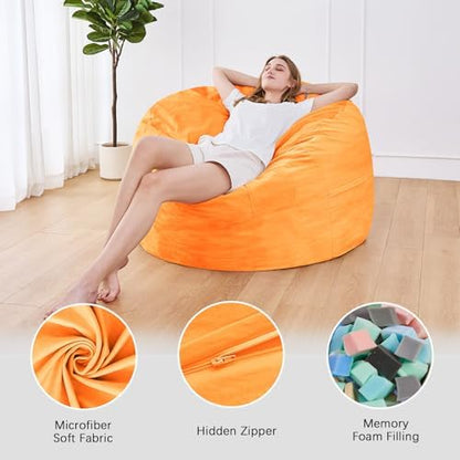 Bean Bag Chairs for Adults - Giant Bean Bag Convertible Floor Sofa