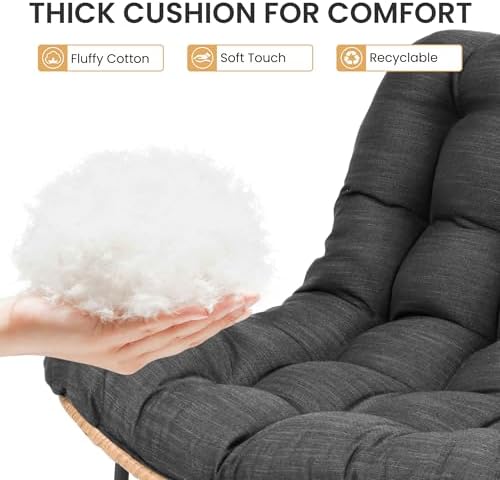 Crestlive Products Outdoor Loveseat 3PCS, Outdoor Sofa Set, All-Weather Boho Rattan Patio Furniture with Soft Cushion for Deck, Balcony, Poolside, Backyard (Without Table)
