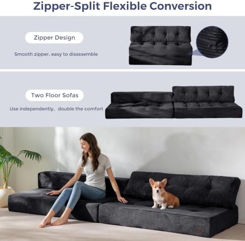 MAXYOYO Folding Sofa Bed, Convertible Chair Bed with Pillow