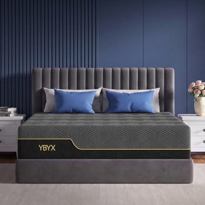 Full Mattress, 12 Inch Full Size Hybrid Mattress with Memory Foam & Pillow Top‑Medium Firm Feel for Motion Isolation, Edge Support, Pressure Relief‑Bed in a Box, CertiPUR‑US Certified
