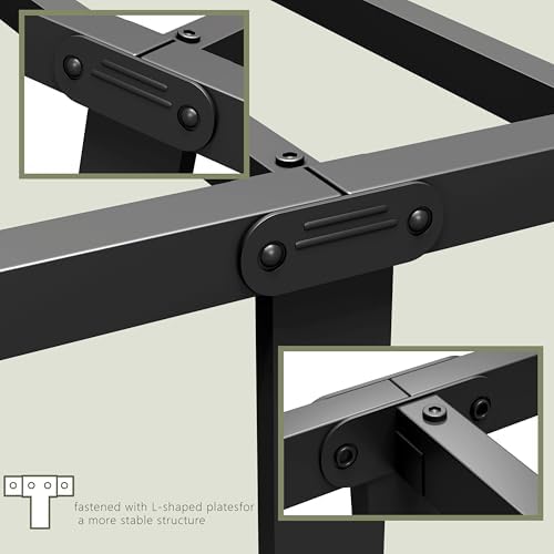 Queen Metal Bed Frame,with Headboard & Footboard 14 Inch,Black