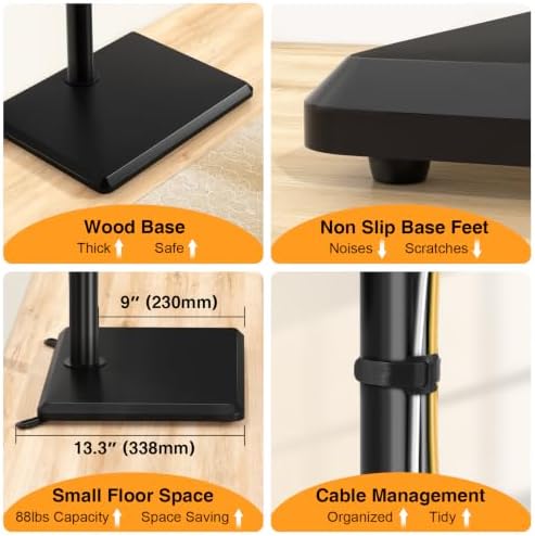 TVON Universal Floor TV Stand with Mount for Most 32-65 Inch TV up to 88lbs