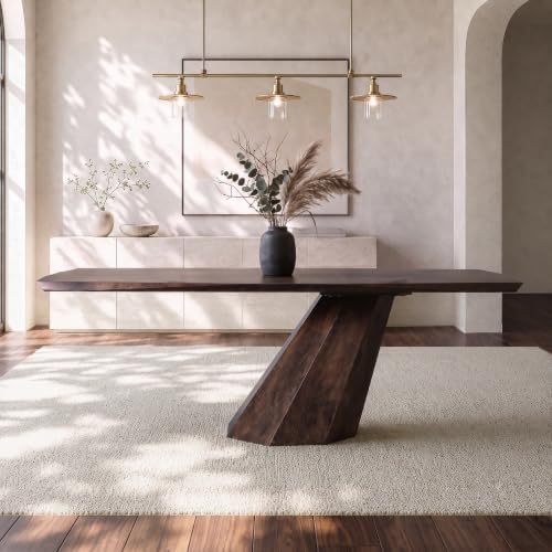 Furniture of America Premier Nazaen Solid Wood Dining Table, Rich Walnut