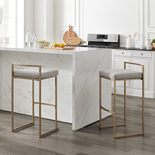 Crosley Furniture Harlowe Upholstered Bar Stools, Set of 2