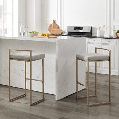 Crosley Furniture Harlowe Upholstered Bar Stools, Set of 2