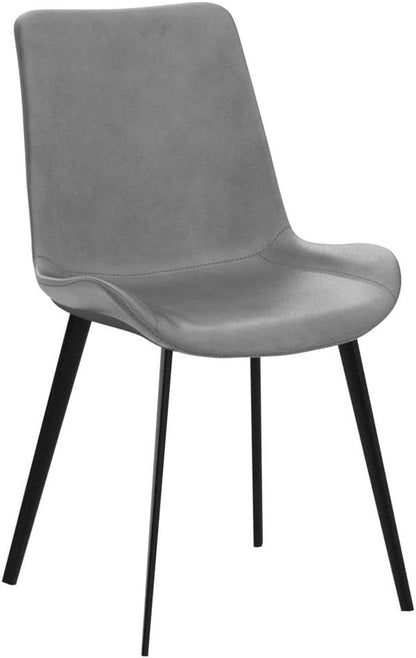 HIPIHOM Dining Chairs Set of 4, Modern Kitchen & Dining Room Chairs, Upholstered Faux Leather Cushion Seat and Sturdy Metal Legs (4 Grey Chairs)