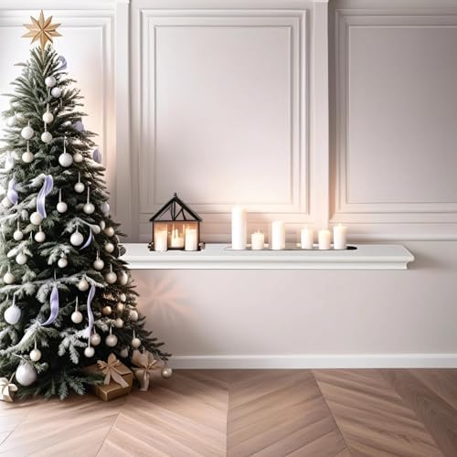 AHDECOR White Floating Shelves Wall Mounted, Deeper Wall Storage Shelf for Home Décor, Super Sturdy, Easy to Install, 36” Wide, 7.75” Deep