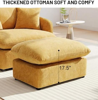 Oversized Swivel Accent Chair with Ottoman for Living Room Office