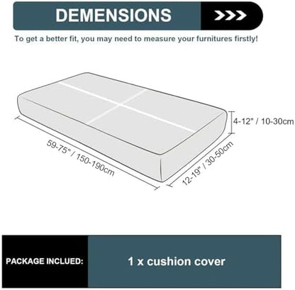 UNBBRRL Seat Cushion Cover and Back Covers for Corner Sofa Stretch Jacquard, Non Slip L Shaped Sofa Slipcover with Storage Ottoman, Sectional Couch Cover for Chaise Lounge (Mustard,16 x 63 x 6”)