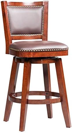 Boraam Broadmoor Swivel Counter Stool, 40-Inch, Cherry