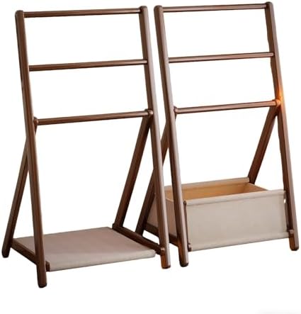 Wood hall tree, Clothes racks for hanging clothes, Collapsible clothing rack, coat rack freestanding for Coats, Hats, Handbags and Scarves, for Entryway(Fabric Panel Style (70cmLength))