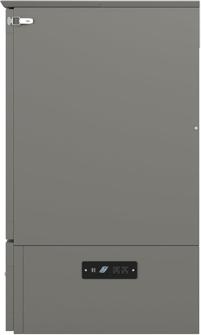 AFI, Southampton Murphy Bed Chest Twin XL with 6" Mattress, Storage Drawer & Built-in USB Charger, Grey