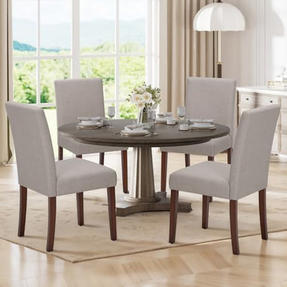 MALOL Upholstered Dining Chairs Set of 4, High Back Kitchen Room Chairs, Mid Century Modern Dining Room Chairs for Kitchen, Living Room, Brown